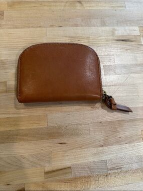 Madewell Tan Leather Zip Wristlet